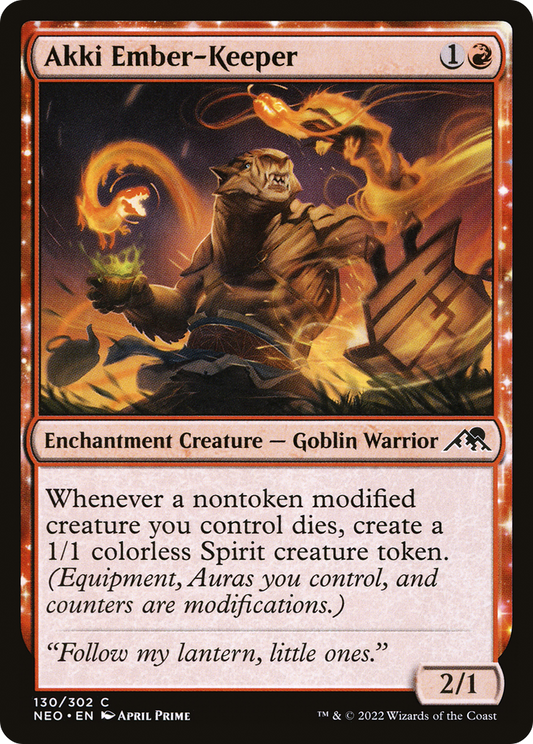 Akki Ember-Keeper [Kamigawa: Neon Dynasty] Foil