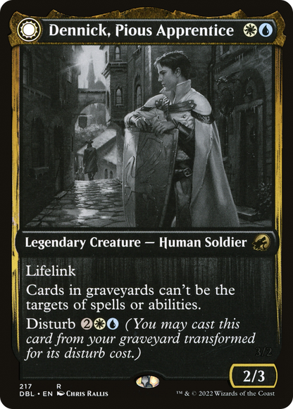 Dennick, Pious Apprentice // Dennick, Pious Apparition (217) Foil - Innistrad: Double Feature