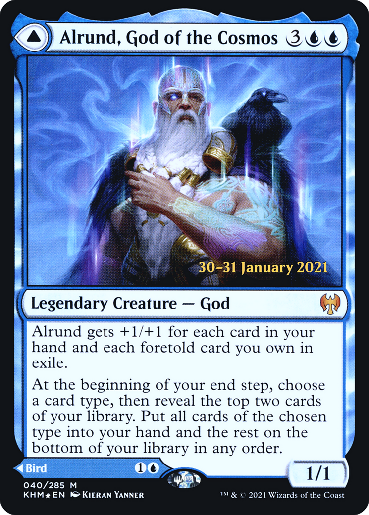 Alrund, God of the Cosmos // Hakka, Whispering Raven (40s) Foil - Kaldheim Promos