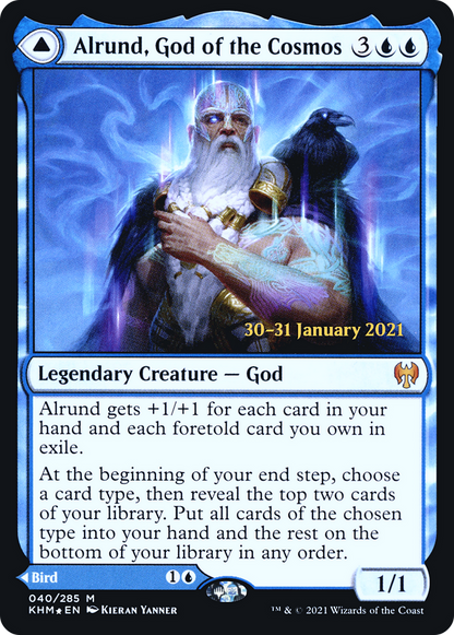 Alrund, God of the Cosmos // Hakka, Whispering Raven (40s) Foil - Kaldheim Promos