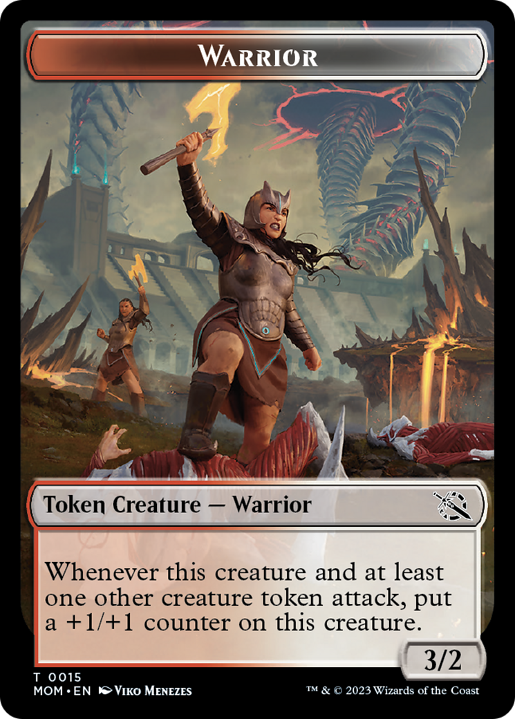 Warrior // Zombie Double-Sided Token [March of the Machine Tokens] | Silver Goblin