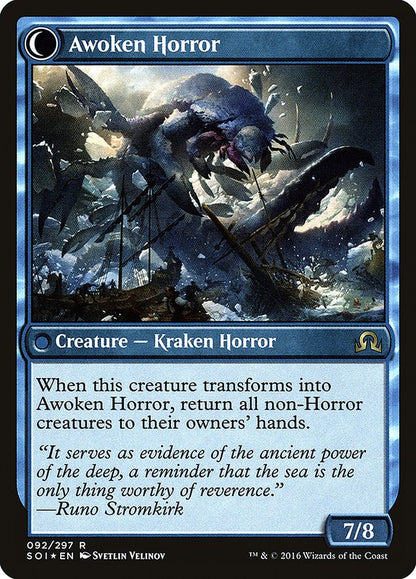 Thing in the Ice // Awoken Horror (92s) Foil - Shadows over Innistrad Promos