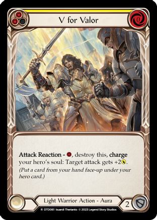 V for Valor (Yellow) (DTD061) Rainbow Foil - Dusk till Dawn