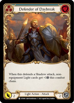 Defender of Daybreak (Blue) (DTD096) Rainbow Foil - Dusk till Dawn