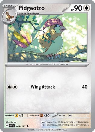 Pidgeotto (163) - SV03 Obsidian Flames