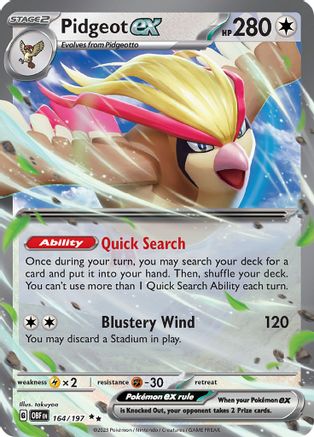 Pidgeot ex (164) Holofoil - SV03 Obsidian Flames
