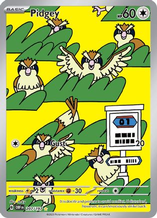 Pidgey - 207/197 (207) Holofoil - SV03 Obsidian Flames