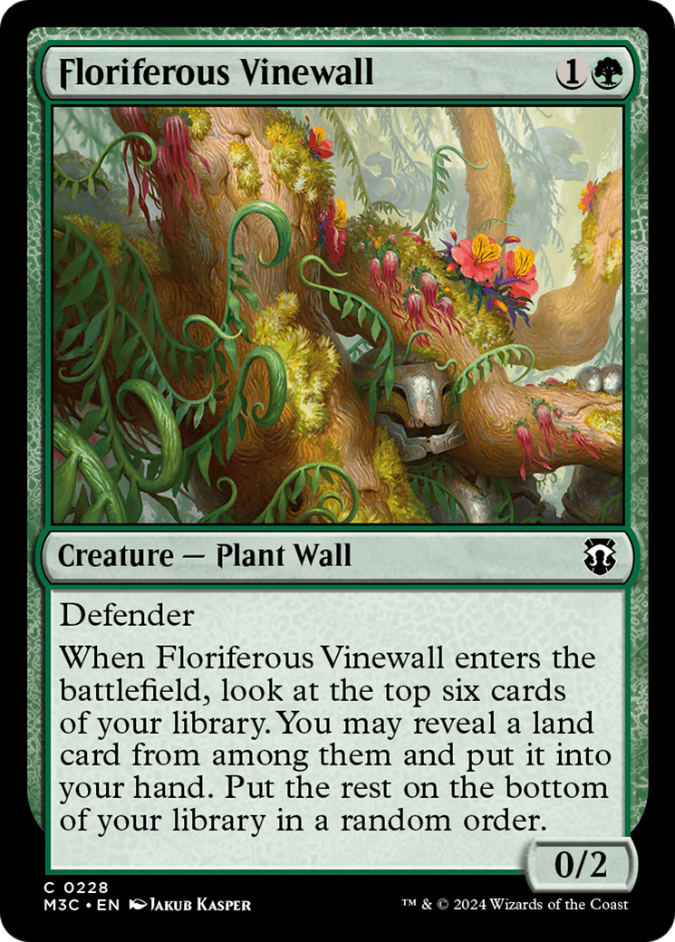 Floriferous Vinewall (Ripple Foil) [Modern Horizons 3 Commander] | Silver Goblin