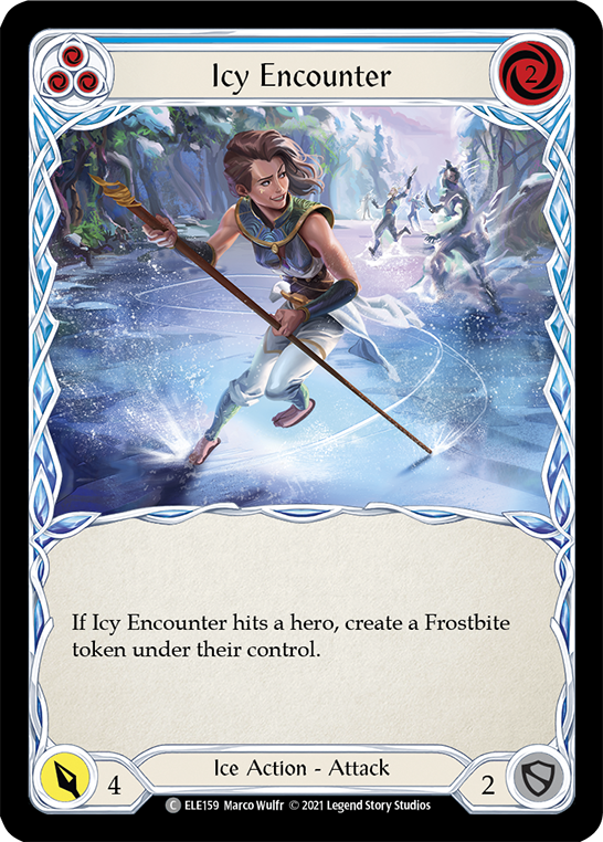 Icy Encounter (Blue) [ELE159] (Tales of Aria)  1st Edition Rainbow Foil | Silver Goblin