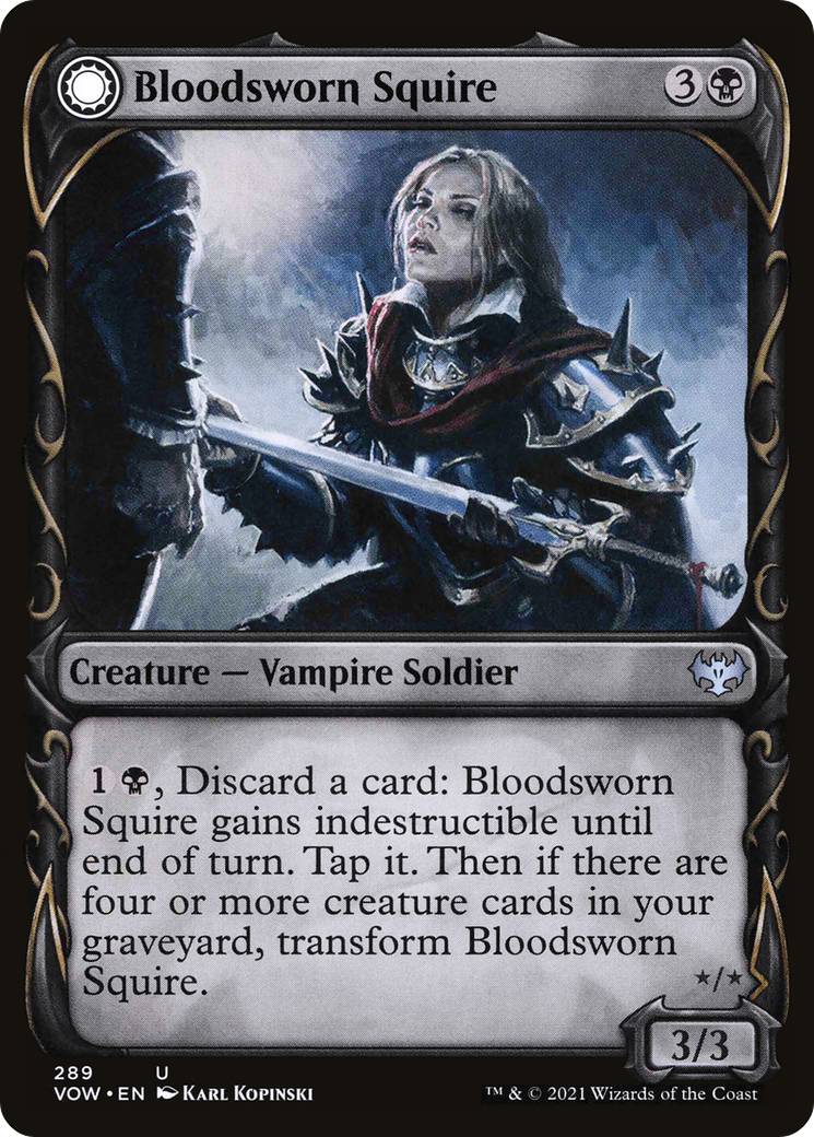 Bloodsworn Squire // Bloodsworn Knight (Showcase Fang Frame) [Innistrad: Crimson Vow] | Silver Goblin