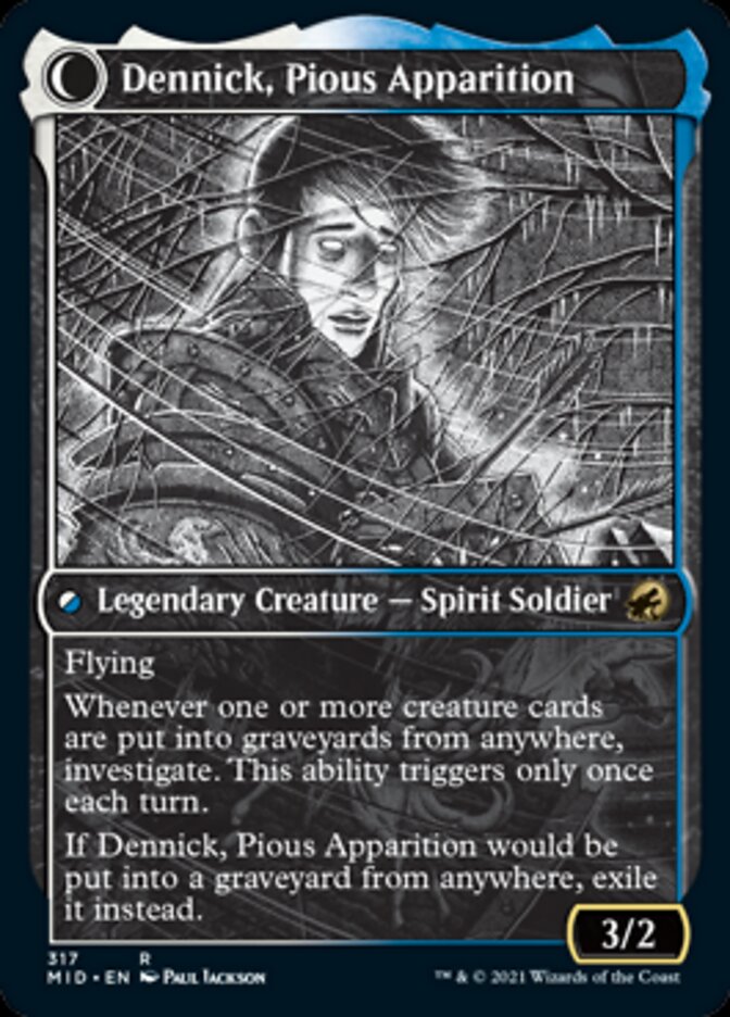 Dennick, Pious Apprentice // Dennick, Pious Apparition (Showcase) (317) - Innistrad: Midnight Hunt