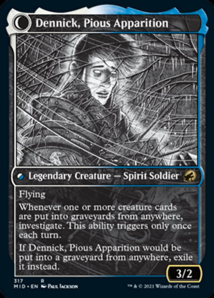 Dennick, Pious Apprentice // Dennick, Pious Apparition (Showcase) (317) Foil - Innistrad: Midnight Hunt