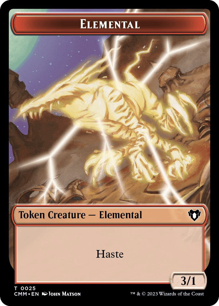 Elemental (0025) // Cat (0005) Double-Sided Token [Commander Masters Tokens] | Silver Goblin