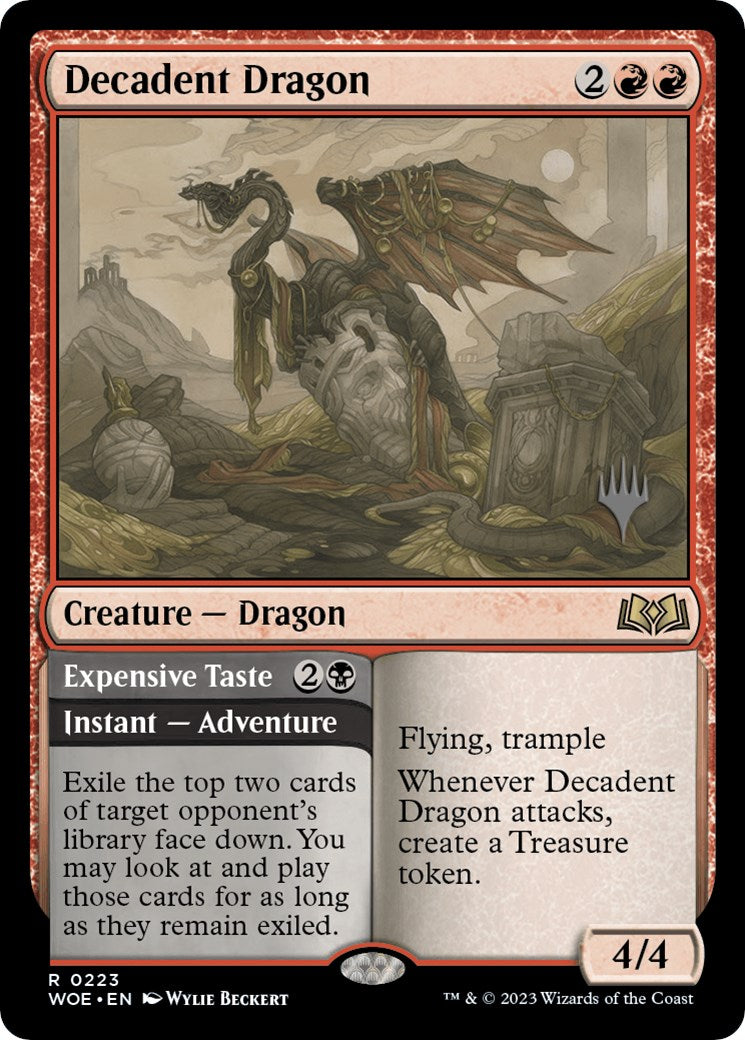 Decadent Dragon // Expensive Taste (223p) - Wilds of Eldraine Promos