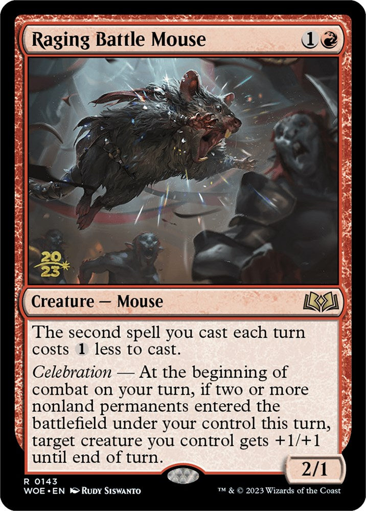 Raging Battle Mouse [Wilds of Eldraine Prerelease Promos] | Silver Goblin