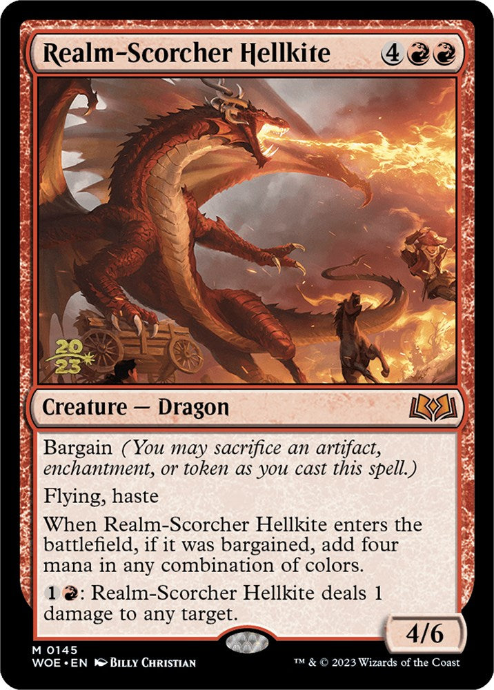 Realm-Scorcher Hellkite [Wilds of Eldraine Prerelease Promos] | Silver Goblin