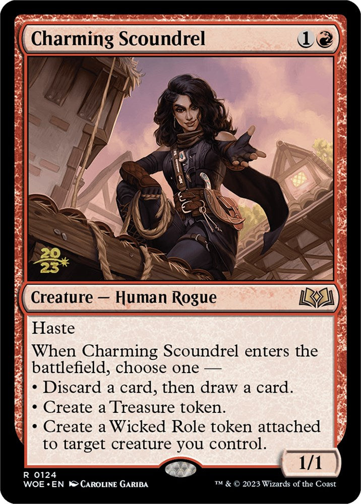 Charming Scoundrel [Wilds of Eldraine Prerelease Promos] | Silver Goblin