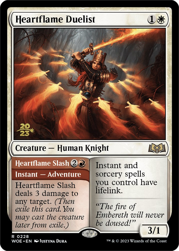 Heartflame Duelist // Heartflame Slash (228p) Foil - Wilds of Eldraine Promos