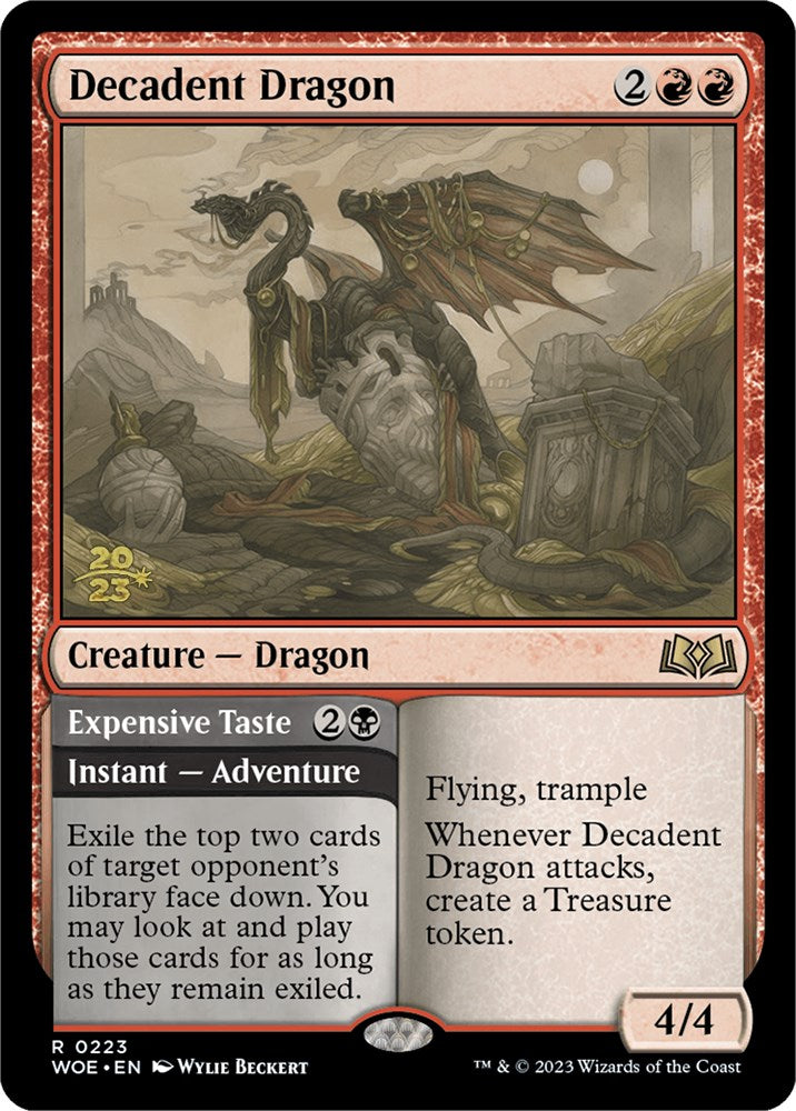Decadent Dragon // Expensive Taste (223p) - Wilds of Eldraine Promos