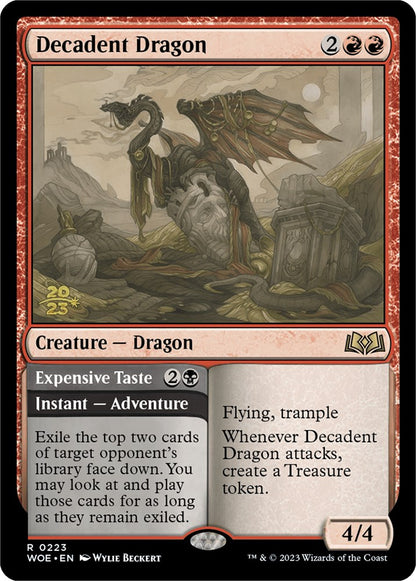 Decadent Dragon // Expensive Taste (223p) - Wilds of Eldraine Promos