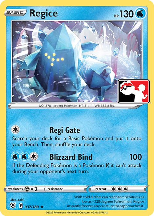 Regice (037/189) [Prize Pack Series Three] | Silver Goblin