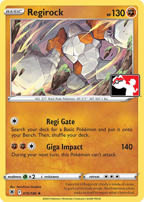 Regirock (075/189) [Prize Pack Series Three] | Silver Goblin