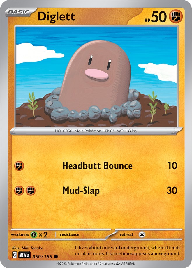 Diglett (050/165) [Scarlet & Violet: 151] | Silver Goblin