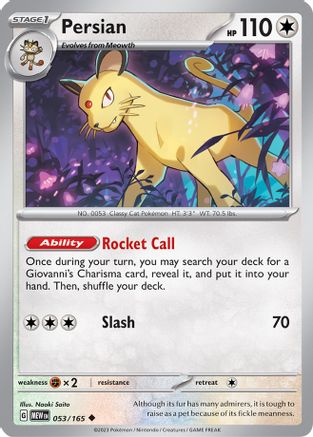 Persian (53) - SV Scarlet & Violet 151