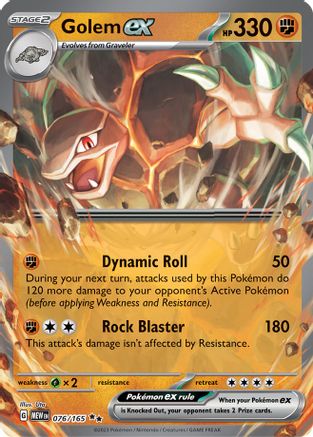 Golem ex - 076/165 (76) Holofoil - SV Scarlet & Violet 151