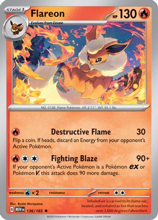 Flareon (136) Holofoil - SV Scarlet & Violet 151