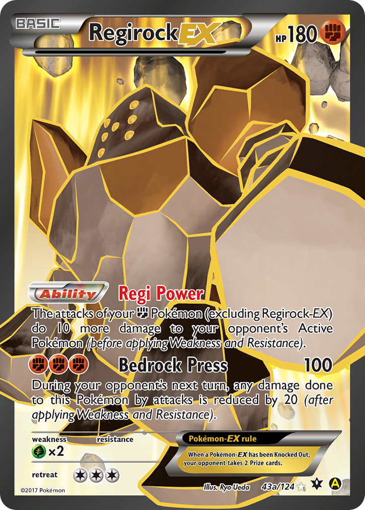 Regirock EX (43a/124) [Alternate Art Promos] | Silver Goblin