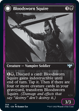 Bloodsworn Squire // Bloodsworn Knight (364) Foil - Innistrad: Double Feature