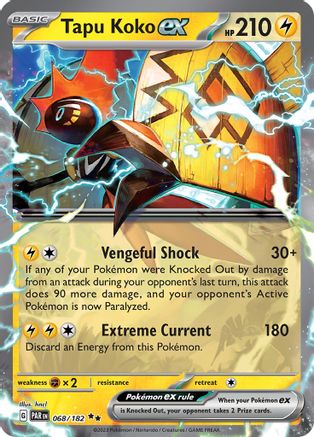 Tapu Koko ex - 068/182 (68) Holofoil - SV04 Paradox Rift