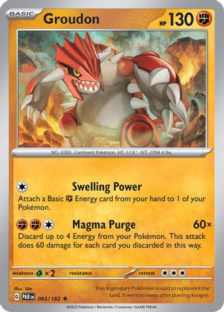 Groudon - 093/182 (93) Holofoil - SV04 Paradox Rift