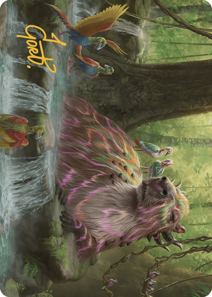 Basking Capybara Art Card (Gold-Stamped Signature) [The Lost Caverns of Ixalan Art Series] | Silver Goblin