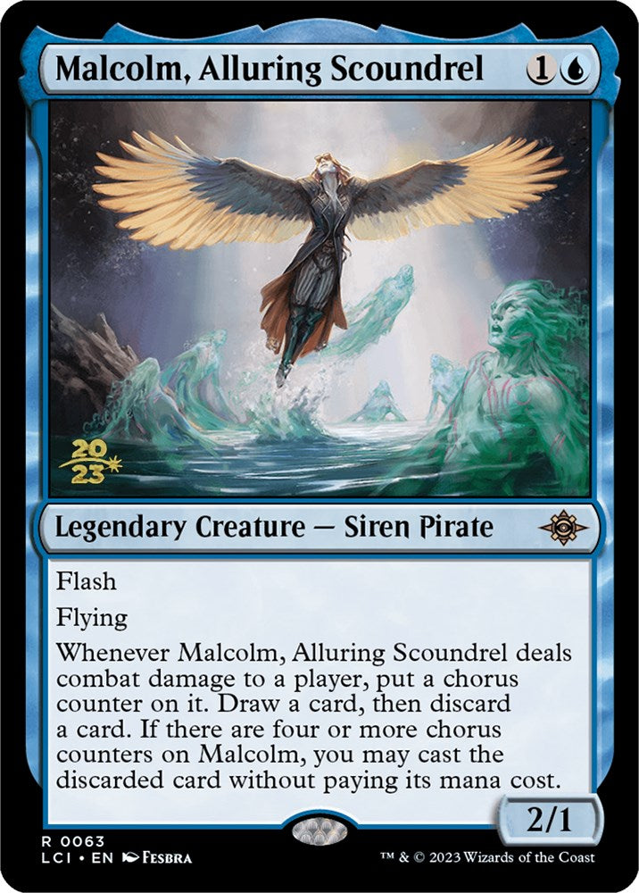 Malcolm, Alluring Scoundrel [The Lost Caverns of Ixalan Prerelease Cards] | Silver Goblin