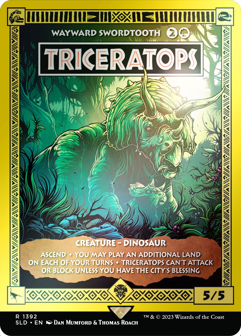 Triceratops - Wayward Swordtooth (Rainbow Foil) [Secret Lair Drop Series] | Silver Goblin