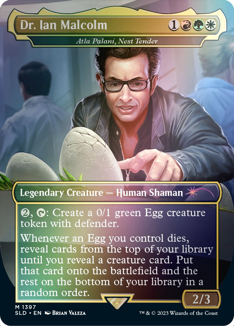 Dr. Ian Malcolm - Atla Palani, Nest Tender (Rainbow Foil) [Secret Lair Drop Series] | Silver Goblin