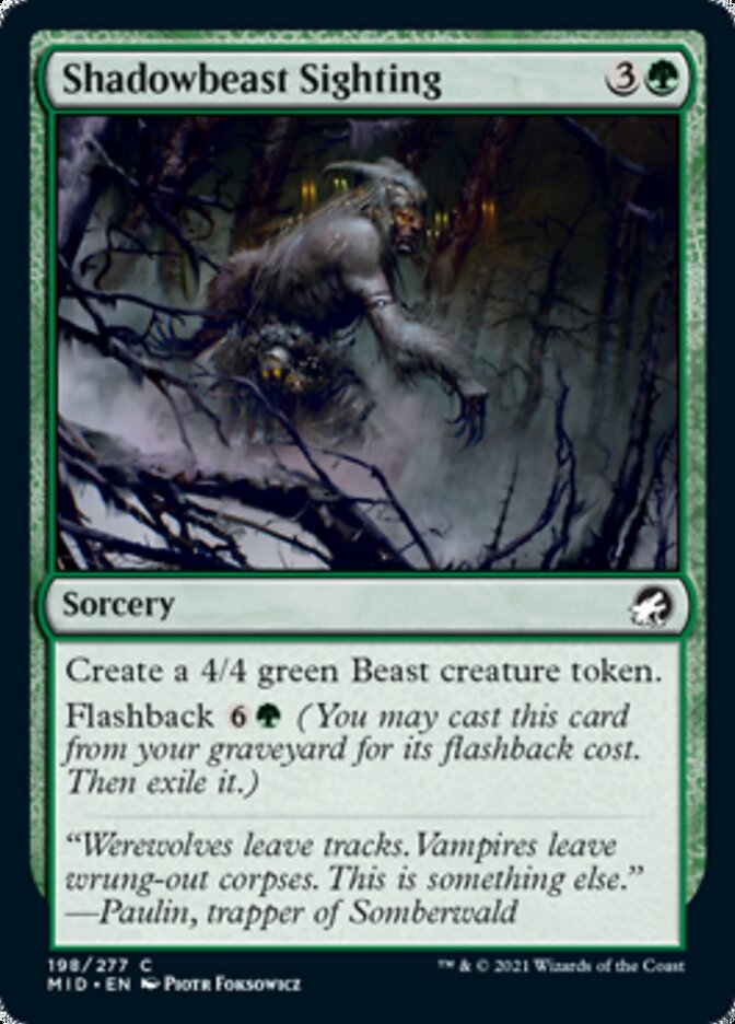 Shadowbeast Sighting [Innistrad: Midnight Hunt] | Silver Goblin