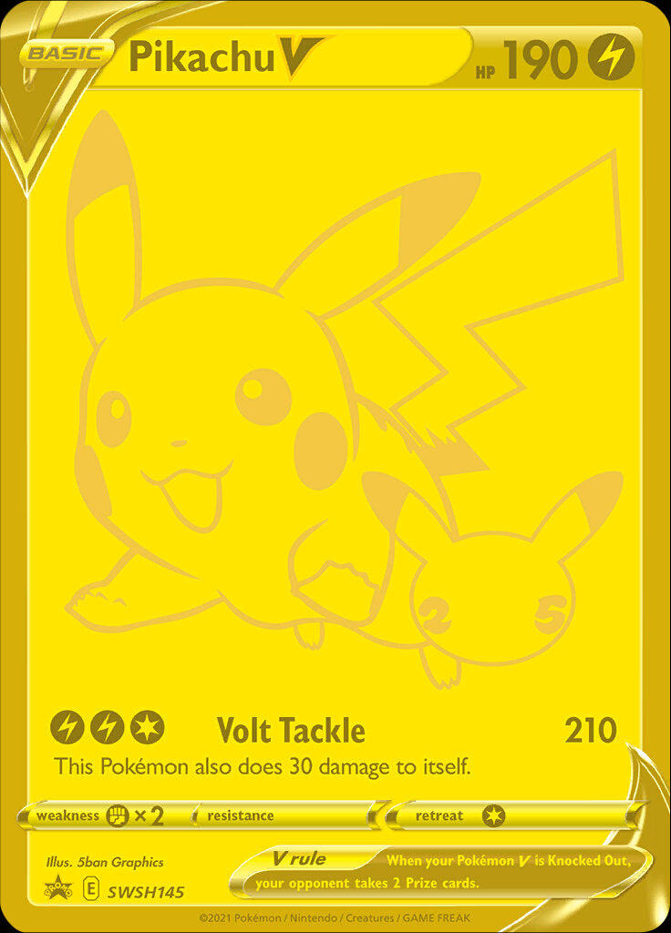 Pikachu V (SWSH145) (Celebrations) [Sword & Shield: Black Star Promos] | Silver Goblin