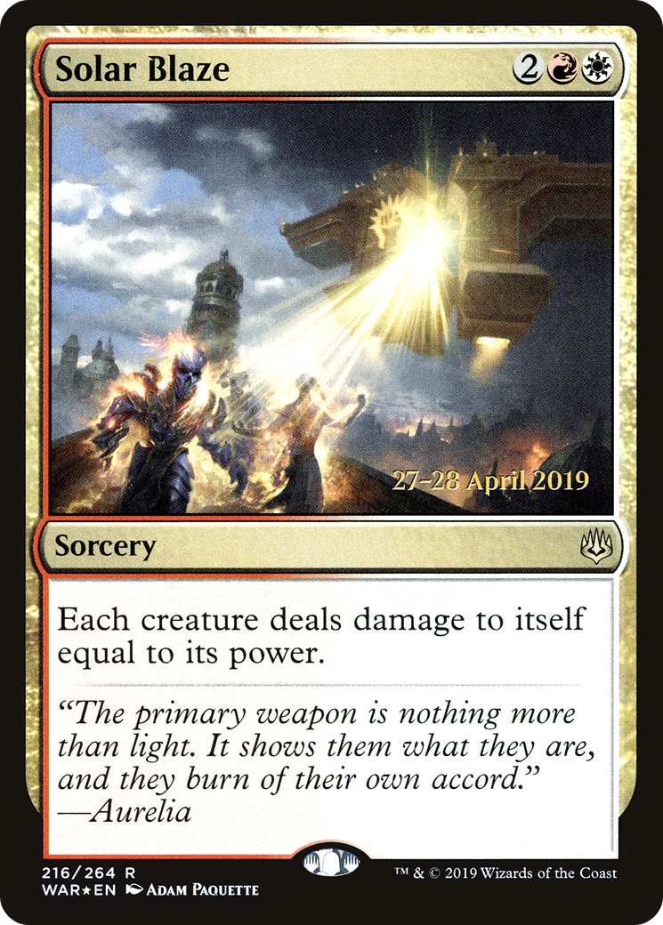 Solar Blaze (216) Foil - War of the Spark Promos