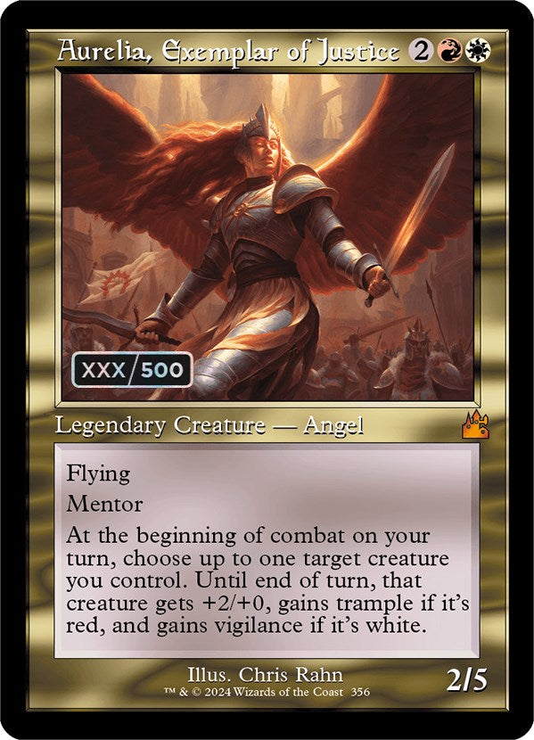 Aurelia, Exemplar of Justice (Retro) (Serialized) [Ravnica Remastered] | Silver Goblin