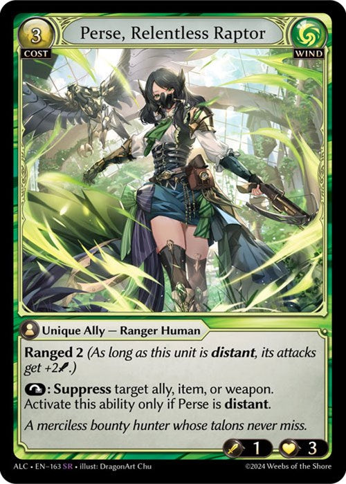 Perse, Relentless Raptor (163) [Alchemical Revolution] Foil