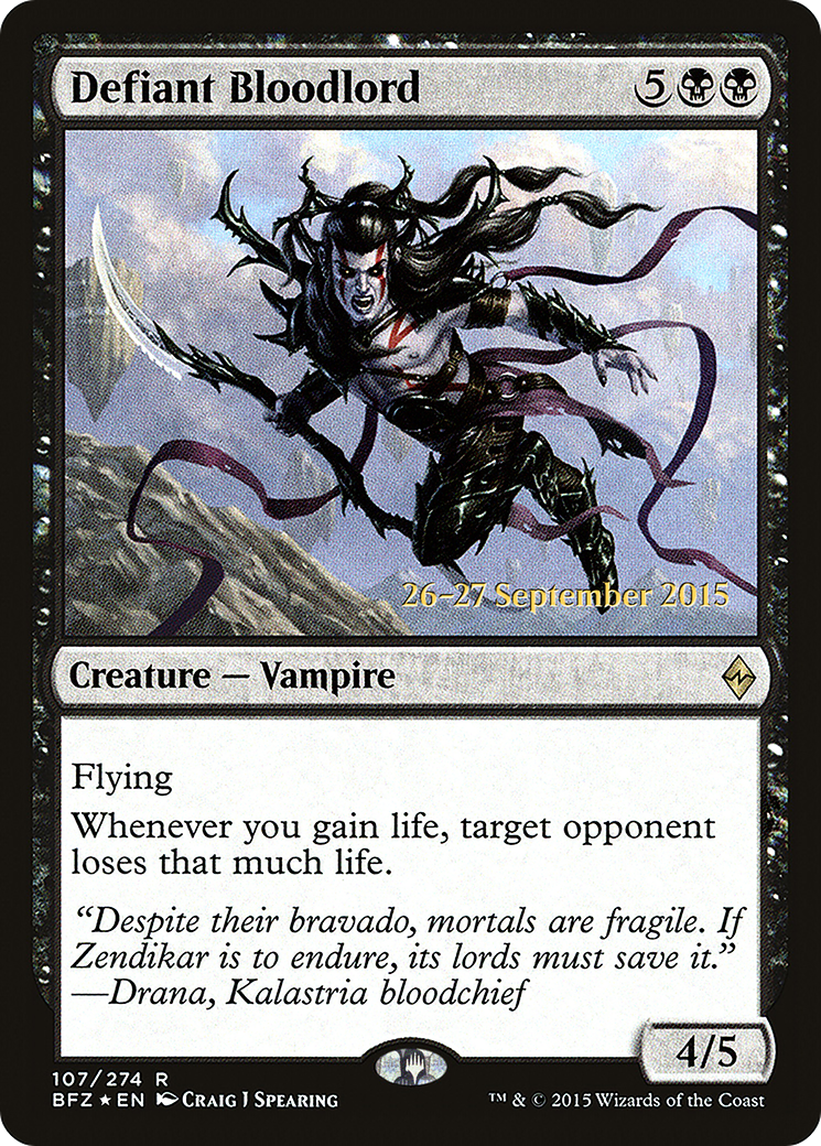 Defiant Bloodlord (107s) Foil - Battle for Zendikar Promos
