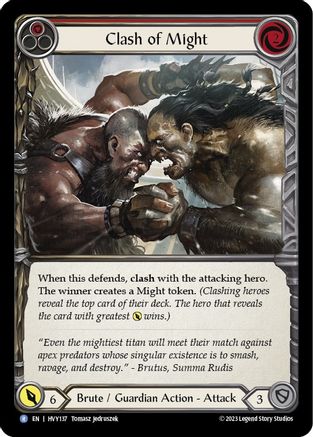 Clash of Might (Red) (HVY137) Rainbow Foil - Heavy Hitters