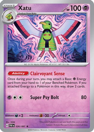 Xatu (026/091) [Scarlet & Violet: Paldean Fates] | Silver Goblin