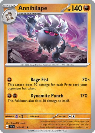 Annihilape - 047/091 (47) Reverse Holofoil - SV Paldean Fates