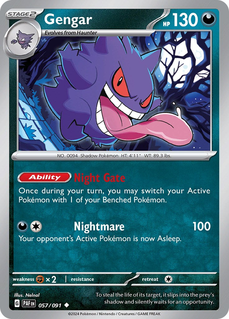 Gengar (057/091) [Scarlet & Violet: Paldean Fates] | Silver Goblin