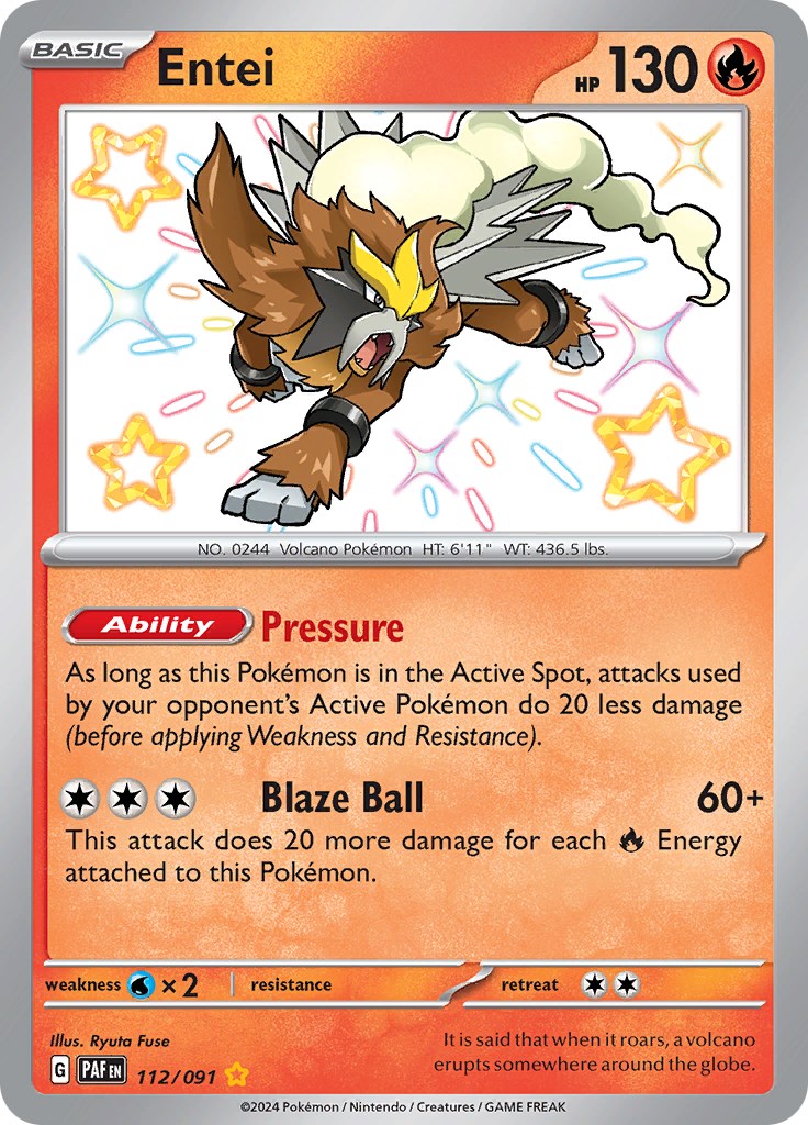 Entei (112/091) [Scarlet & Violet: Paldean Fates] | Silver Goblin