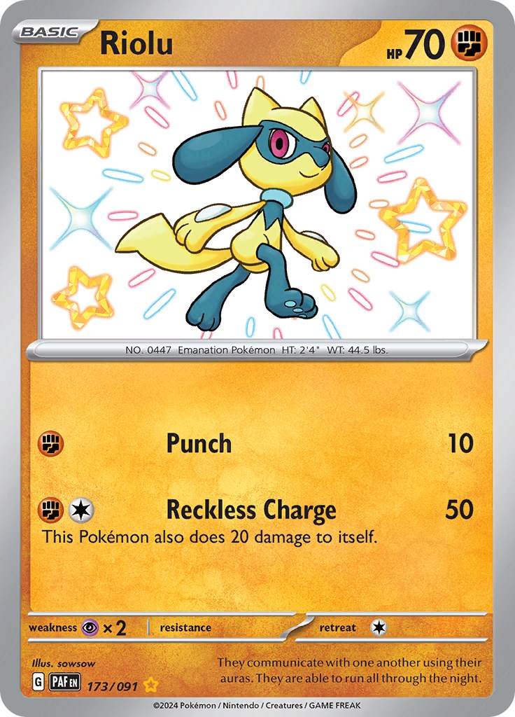 Riolu (173/091) [Scarlet & Violet: Paldean Fates] | Silver Goblin